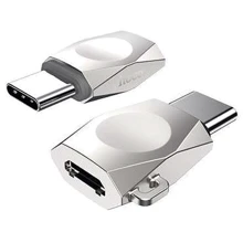 Адаптер Hoco Adapter UA8 USB-C to MicroUSB Silver: Колір серебристый