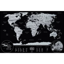 Скретч карта мира Travel Map Weekend Black World silver (WBWs): Производитель Travel Map