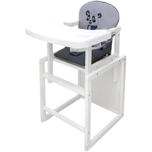 Стульчик-трансформер Babyroom Пеппи-240 белый серый / графит (панда) (681010): Тип трансформер