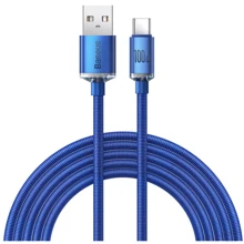 Кабель Baseus USB Cable to USB-C Crystal Shine Series 100W 2m Blue (CAJY000503): Тип USB Cable - USB-C