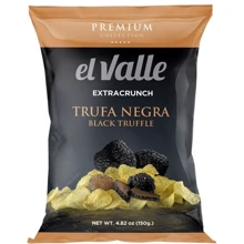 Чипсы картофельные El Valle Trufa Negra Premium Collection со вкусом черного трюфеля 150 г (8437001210671): Вес нетто 150 г