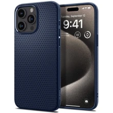Чехол для iPhone Spigen Liquid Air Navy Blue (ACS06563) for iPhone 15 Pro Max: Цвет синий