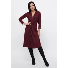 Платье FashionUp PL-1795B 42 бордовое повседневное удлиненное миди: Состав Вискоза, Полиэстер, Эластан