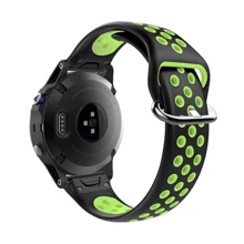Ремешок Garmin QuickFit 22 Nike-style Silicone Band Black/Green (QF22-NSSB-BKGN): Цвет зеленый
