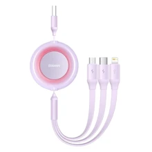 Кабель Baseus USB Cable to Micro USB/Lightning/Type-C Bright Mirror 2 Series 3.5A 1.1m Purple (CAMJ010005): Тип USB Cable - Lightning/microUSB/USB-C