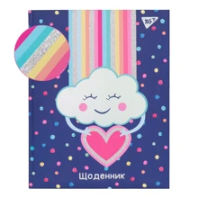 Щоденник шкільний YES жорсткий Rainbow софт-тач, голограф. глиттер, голограф. фольга: Виробник YES