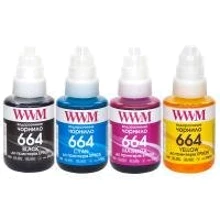 Чернила WWM Epson L110/L210/L300, 4х140г B/C/M/Y (E664SET4): Цвет набор (set), Yellow, Magenta, Black, Cyan