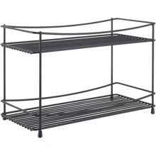 Полиця двосекційна Metaltex 33x16x21 см чорна покриття Touch-Therm Oregano-2 Lava (360862): Тип Полиця