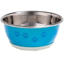 Миска для собак и котов Flamingo Bowl Selecta Paw нержавеющая сталь большая 0.5 л 13 см голубая: Тип Миски
