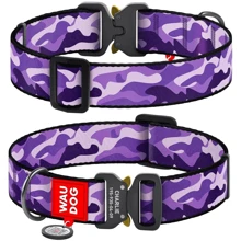 Ошейник для собак WAUDOG Nylon с QR паспортом Фиолетовый камо, XXL (4535-0003): Производитель WAUDOG