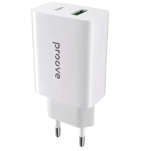 Зарядний пристрій Proove Wall Charger USB-C+USB Rapid 20W White (WCRP20110002): Кабель в комплекті отсутствует