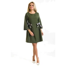Платье FLFashion Атланта ЕПА 0982 50 зеленое повседневное до середины бедра: Состав Полиэстер