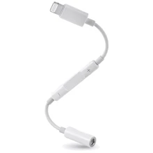 Адаптер Optima Adapter Lightning to Mini-jack 3.5 with Volume Control White (OPT-MH20): Колір білий