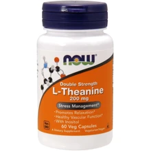 Now Foods L-Theanine, 200 MG 60 VCAPS L-теанин: Тип L Теанин