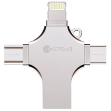 USB-флешка COTEetCI 64Gb U70 Four Interface 4-in-1 USB 3.0 Gold (CS8836-64): Стандарт USB Lightning / Micro USB / Type-C / USB
