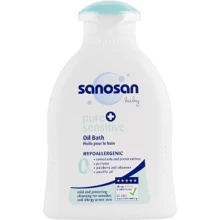 Sanosan Baby Pure & Sensitive Bath Oil Детское гипоаллергенное масло для купания 200 ml: Назначение Очищение