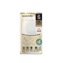 Бутылочка Suavinex Gold Edition физиологическая соска медленный поток 150 мл белая (307870): Материал пластик