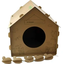 Будиночок для кошенят Lucky Pet 45x45x45 см коричневий (4820224213224): undefined undefined