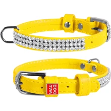 Ошейник WAUDOG Glamour "Полотно стразы" 12 мм 21-29 см желтый (33088): Производитель WAUDOG