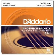 Струна для гитар Струны D`ADDARIO EJ41 PHOSPHOR BRONZE 12-STRING X-LIGHT 09-45: Тип Комплект струн