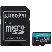 Карта пам'яті Kingston 512GB microSDXC Class 10 UHS-I U3 V30 A2 Canvas Go Plus + adapter (SDCG3/512GB): Тип карти MicroSDXC