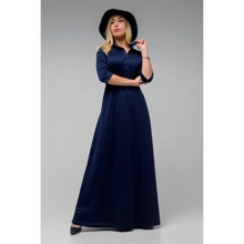 Платье FLFashion Антарес СПА2561 44 синее повседневное длинное макси: Состав Эластан, Полиэстер, Вискоза, Шерсть