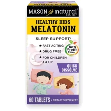 Mason Natural Healthy Kids Melatonin Детский Мелатонин вкус фруктов 60 таблеток: Форма выпуска Таблетки