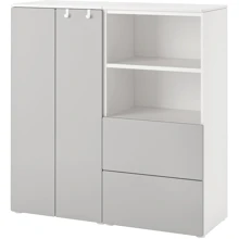 Стеллаж ІКЕА SMÅSTAD / PLATSA 120х42х123 см серый (694.288.96): undefined undefined