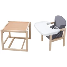 Стульчик-трансформер Babyroom Пони-230 eko без лака пластиковая столешница серый - графит (626014): Тип трансформер