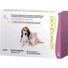 Капли Zoetis Стронгхолд 6%, для котят и щенков от блох и клещей 0.25 мл х 3 пипетки (10008306): Тип Капли