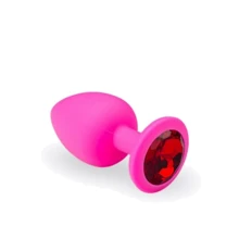 Анальний корок CRYSTAL Pink Silicone Ruby, L: Для кого унісекс