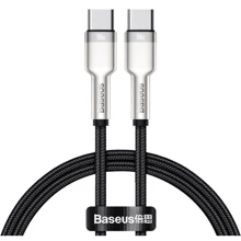 Кабель Baseus Cable USB-C to USB-C Cafule Metal 100W 1m Black (CATJK-C01): Тип USB-C - USB-C