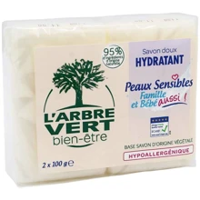 L’Аrbre Vert Мыло для рук для чувствительной кожи 2 х 100 g: Назначение Очищение