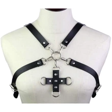 Портупея с фиксатором Women's PU Leather Chest Harness Caged Bra BLACK: Производитель SKN