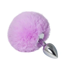 Металлическая анальная пробка с помпоном CRYSTAL S, light purple: Для кого Унисекс