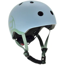 Шлем защитный детский Scoot&Ride серо-синий, с фонариком, 51-55см (S/M) (SR-190605-STEEL): Производитель Scoot&Ride