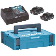 Набір акумуляторів + зарядний пристрій Makita 197658-5, СXT BL1021B x 2шт (10.8В, 2Ач) + DC10SB, кейс Makpac 1: Тип Комплект (зарядное устройство + аккумулятор)