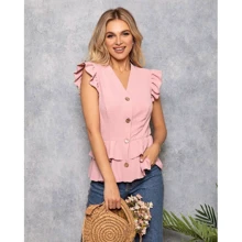 Блуза ISSA PLUS SA-253 44 розовая с коротким рукавом: Сезон Лето