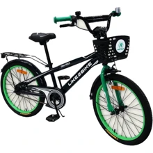 Велосипед детский 2-х колесный 20" 202003 Like2bike Dark Rider, чёрный/зелёная, рама сталь, со звонком: Диаметр колес, дюймов 20