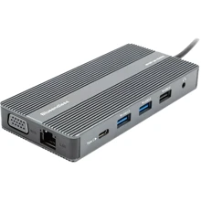 Адаптер Blueendless Adapter USB-C to 2x HDMI+VGA+RJ45+3xUSB+SD+TF+USB-C+PD+3.5mm (CA913886): Колір серый