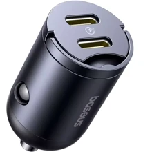 Зарядное устройство Baseus Car Charger 2xUSB-C Tiny Star Mini 30W Black (C00035001121-03): Особенности Быстрая зарядка, USB-C