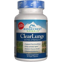 RidgeCrest Herbals, ClearLungs, Extra Strength, 60 Vegan Capsules (RCH154): Форма выпуска Капсулы