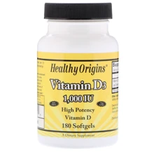 Healthy Origins Vitamin D3 1,000 IU 180 Softgels Витамин D3: Тип Витамин D