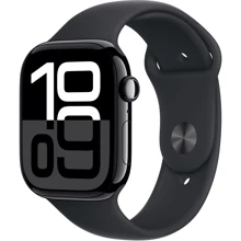 Apple Watch Series 10 46mm GPS + Cellular Jet Black Aluminium Case with Black Sport Band - M/L (MWY43): Размер корпуса 46mm