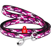 Поводок WAUDOG Nylon, рисунок "Розовый камо" 10 мм 122 см розовый (5242): Тип Поводок