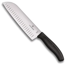 Нож сантоку Victorinox SwissClassic Santoku 17см черный с воздушными карманами в блистере (6.8523.17B): Лезвие Нержавеющая сталь