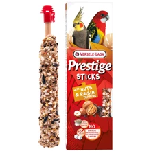 Лакомство Versele-Laga Prestige Sticks Parrots Nuts & Raisin topping Орехи и изюм для средних и крупных попугаев 2х70 г 140 г (59016): Вид корма Лакомства