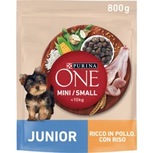 Сухой корм Purina One Mini Junior для щенков малых пород c курицей и рисом 800 г (7613035027022): Тип Сухой корм