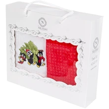 Рушник Nilteks Сhristmas penguins червоний 40x60 см набір 2 шт. (725-051): Тип набор полотенец