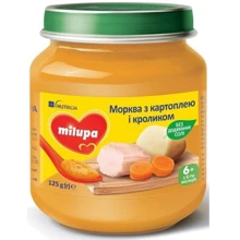 Milupa пюре морковь с картошкой и кроликом 125 г от 6 мес.: Вид Овоще-мясное